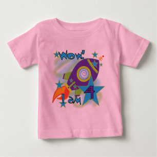 Roket Ship 4th Birthday T-shirts e presentes