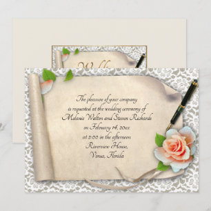 Rolagem de Convite de Casamento Elegante