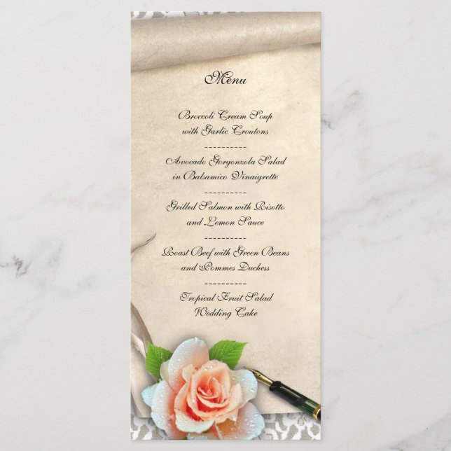 Rolagem de Menu de Casamento (Frente)