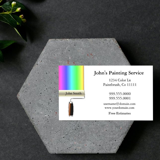 Rolando pintores Cartão de visita branco (White Rolling Painters Business Card)