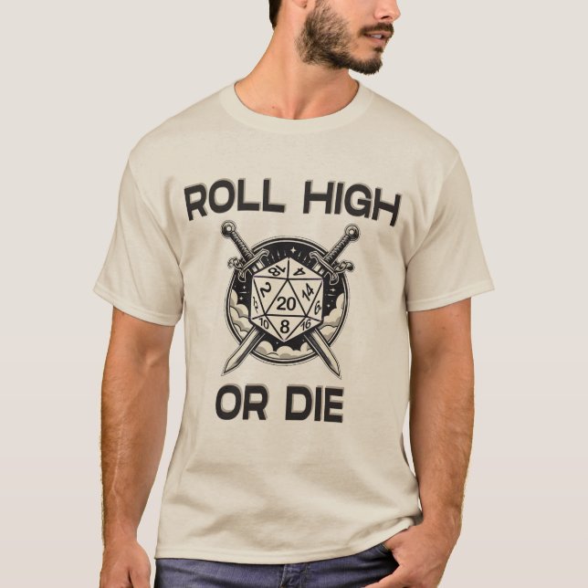 Rolar alto ou morrer de 20 lados Camisa de gelo (Frente)