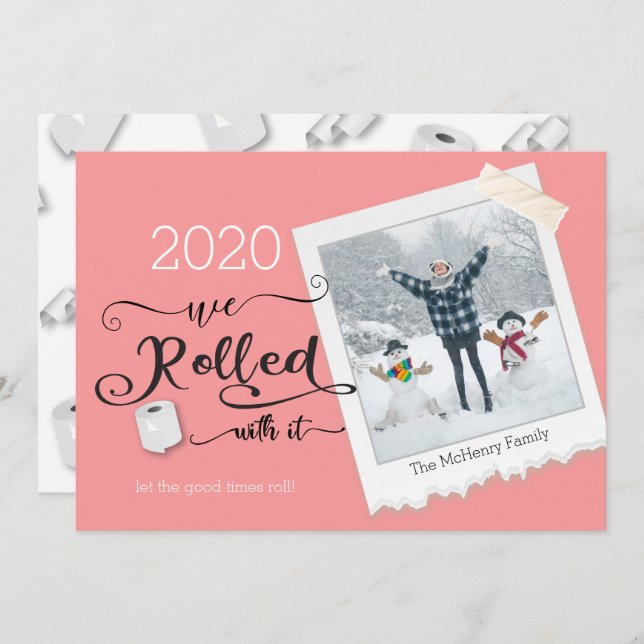 Rolar com ele Cartão de Férias de Natal (Frente/Verso)