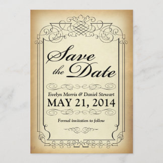 Rolar Estilo de Vintage Salvar o Cartão de Data