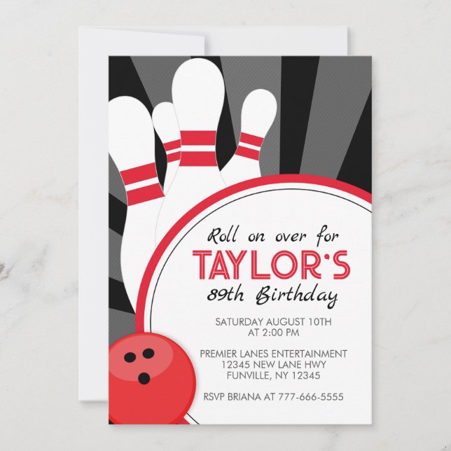 Rolar sobre a Convite de festas da Boliche (Frente)