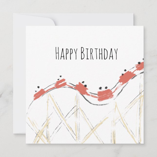 Rollercoaster Hand Drawn Aniversário (Frente)
