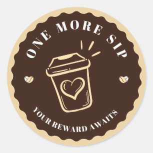 Rolo de Adesivo de Logotipo de Café Marrom Brandin