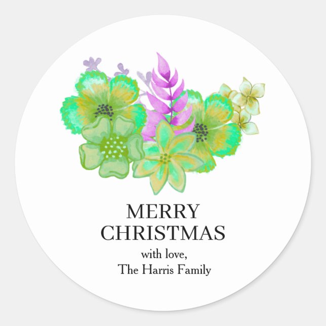Rolo de Adesivos de Texto Personalizado de Natal (Frente)