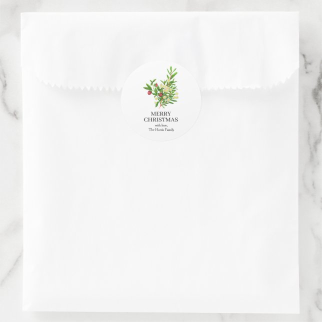 Rolo de Adesivos de Texto Personalizado de Natal (Bolsa)