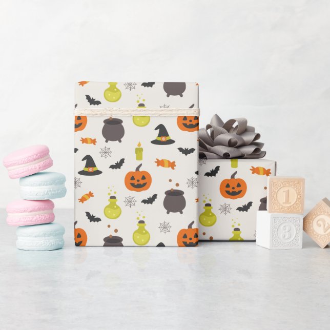 Rolo de Papel de Embrulho com Padrão de Halloween  (Chá de bebê)