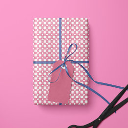 Rolo de Papel de Embrulho Pink Preppy Gingham Hear