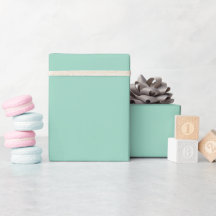 Rolo de Papel de Embrulho Verde Água Claro Sólido