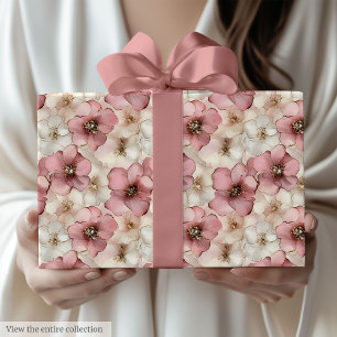 Rolo de papel de presente de aquarela rosa pálido 