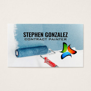 Rolo de Pintura Parede Azul Pintada Homem Habi