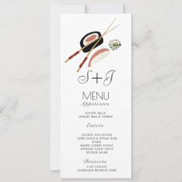 Rolo de Sushi Aquarela Japão Menu Asiático
