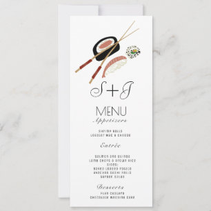 Rolo de Sushi Aquarela Japão Menu Asiático