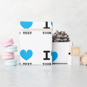 Rolos de papel de embrulho personalizáveis i heart
