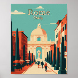 Roma Itália Minimalista Vintage Art Poster