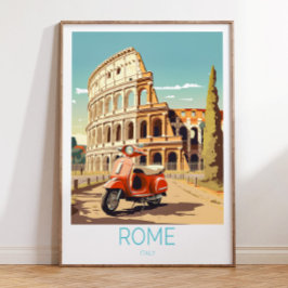 Roma Itália Poster de viagens, Roma Itália Poster,