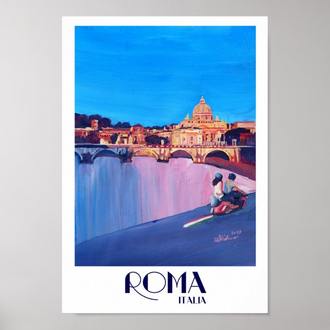 Roma Italia Retro Poster (Frente)