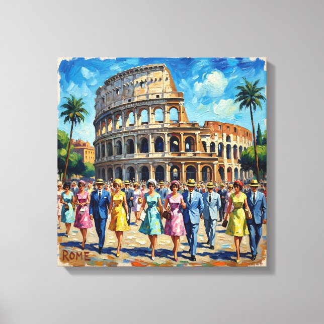 Roman Colosseum Elegance Scene Canvas Art (Frente)