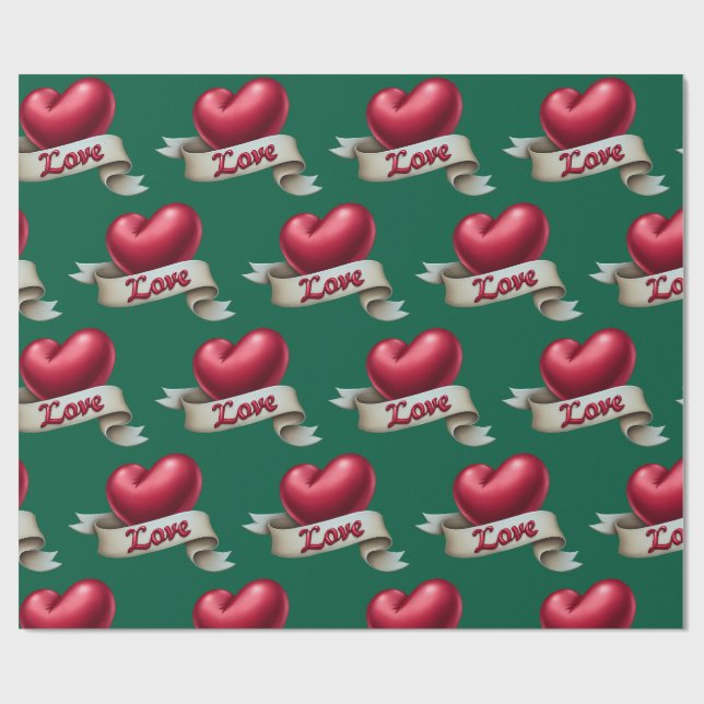"Romance Clássico" Papel de Presente Esmeralda (Aberto)