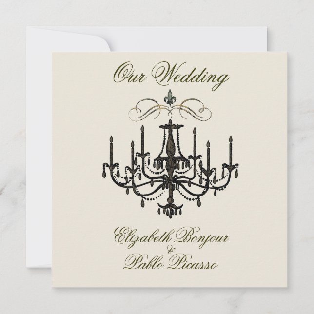 Romance com um Chandelier ~ Convite / RSVP (Frente)