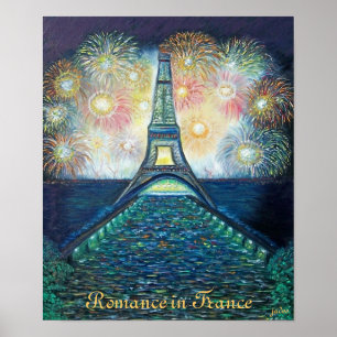 Romance no impressão do poster de France