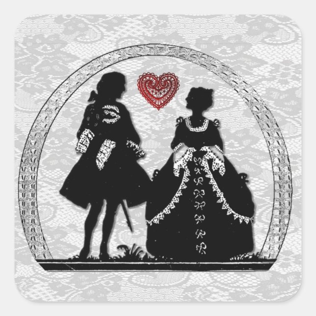 Romance Silhouette - Adesivos Românticos (Frente)