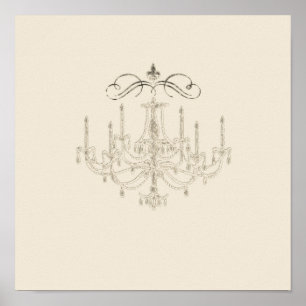 Romance with a Chandelier ~ Print Poster
