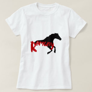 Romania Texto cigano e cavalo T-Shirt
