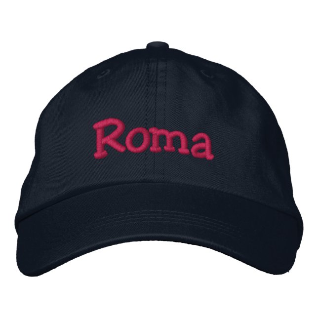Romanichéis Bordados com Boné de Basebol Rosa-Quen (Frente)