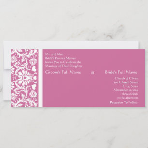 Românico Rosa Damask Swirls Convite Para Casament