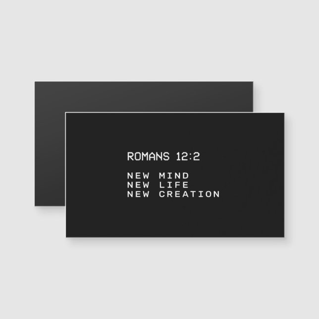 Romanos 12:2 Nova Mente Vida Criação Minimalista (Frente/Verso)
