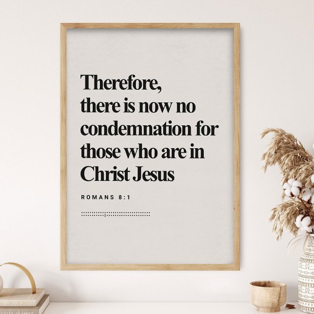 Romanos 8:1, Impressão DIGITAL, Versículo Bíblico, (Criador carregado)
