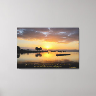 Romanos 8:28 Bíblia Cristã Versa Arte Canvas