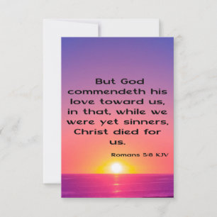 Romans 5:8 Cartão de Saudação Pic de Escritura de