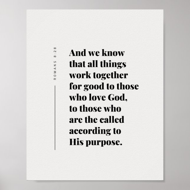 Romans 8:28 All Things Work Together Poster (Frente)