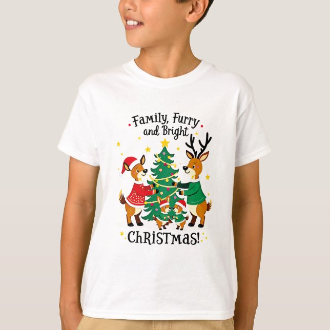 Romantic Couple Christmas Reindeer T-shirt (Frente)