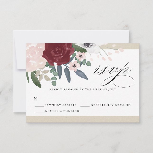 Romantic Florals RSVP (Frente)