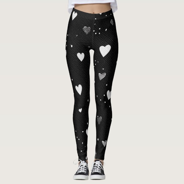 Romantic Heart Pattern Leggings – Perfect Valentin (Frente)
