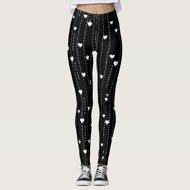 Romantic Heart Pattern Leggings – Perfect Valentin (Frente)
