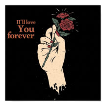 Romantic “I’ll Love You Forever” Poster – Vintage 