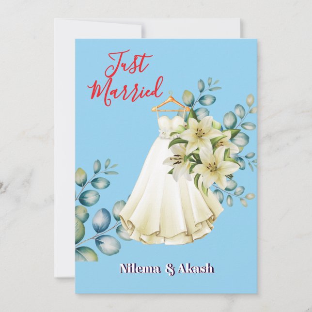 Romantic "Just Married" Sunset Couple Personalized (Frente)