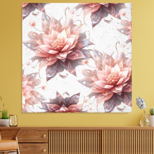 Romantic Pastel Floral Canvas – Luxury Home Decor (Insitu(Sala de estar))