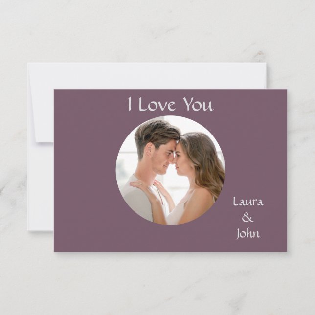 Romantic Personalized Couple Photo with Names Card (Frente)