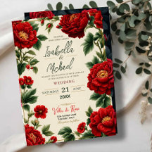 Romantic Red Peony Elegant Floral Luxury Botanical