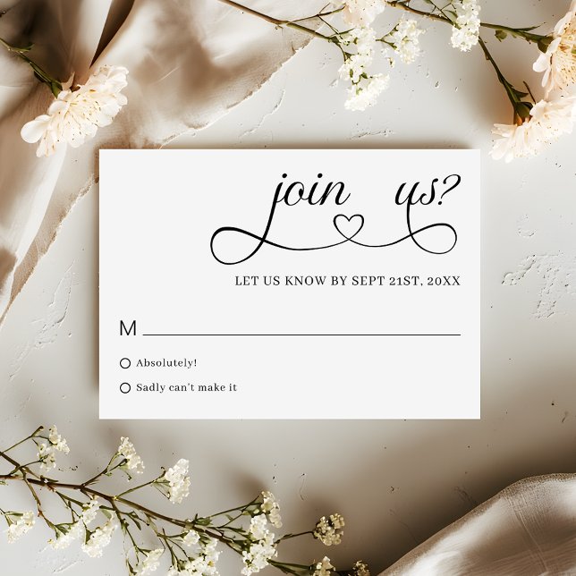 Romantic Script Typography Minimalist Wedding RSVP (Criador carregado)