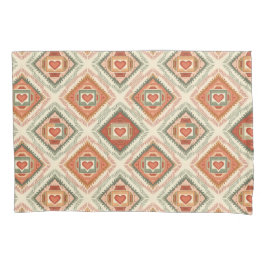 Romantic Southwestern Heart Pattern Peach & Sage