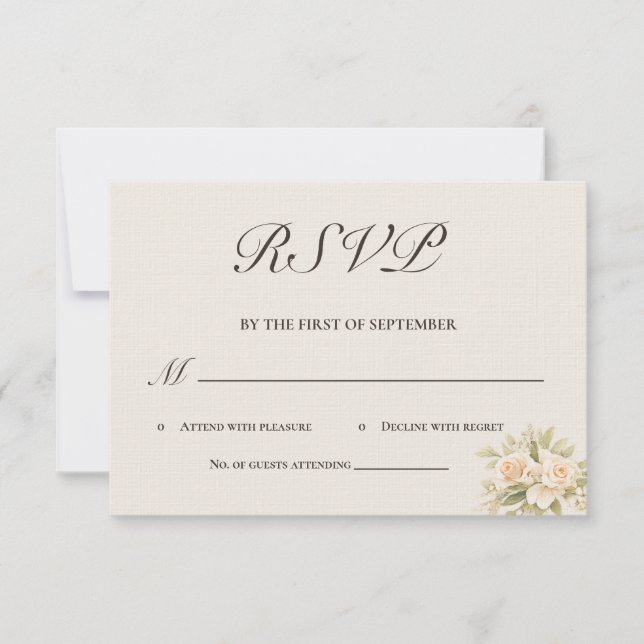 Romantic Tuscan Villa Calligraphy RSVP Card (Frente)