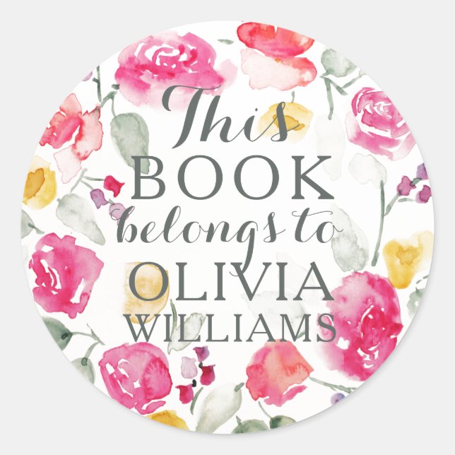 Romântica Aquarela Este Livro Pertence A Adesivos (Frente)